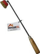 Perie pentru gratar premium HouseXL™ Grill Brush, Cu cap de bormasina, Lungime 50 cm, Diametru 8 cm, Maner din lemn, Produsa in Romania, Natur