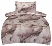 Lenjerie de pat din satin Deluxe Minerals maro, 140 x 200 cm, 70 x 90 cm