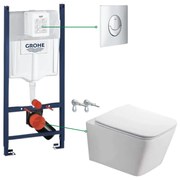 Set vas wc suspendat, clapeta crom, rezervor Grohe Rapid SL