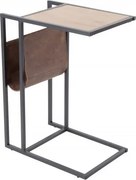 Masuta laterala design industrial pentru laptop cu suport reviste Loft 47cm