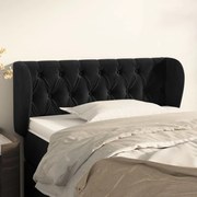 vidaXL Tăblie de pat cu aripioare negru 93x23x78/88 cm catifea