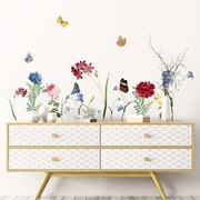 Set autocolante pentru perete Ambiance Flowers in the Garden