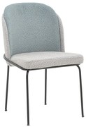 Scaun Bucatarie/Dining Dromina Tapiterie Boucle Gri Deschis- Albastru