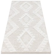 Covor ECO SISAL BOHO MOROC Caro 22312 franjuri - structural bej / cremă, covor reciclat