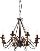 Candelabru inteligent maro ruginiu cu 8 lumini inclusiv Wifi B35 - Giuseppe