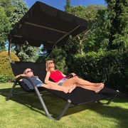 Șezlong de relaxare pentru 2 persoane Craftfield PALACE - Negru