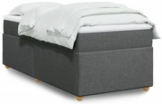 vidaXL Pat box spring cu saltea, gri închis, 80x200 cm, textil