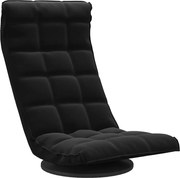vidaXL Scaun de podea pivotant, negru, catifea
