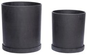 Set 2 ghivece Hübsch Hureno Picco, negru