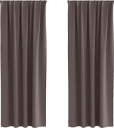 vidaXL Perdele Opaque cu Inel 2 pcs Maro închis 225 x 140 cm Poliester