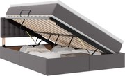 vidaXL Pat cu saltea și spațiu de depozitare Gri 140 x 190 cm