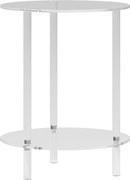 HOMCOM Măsuță Joasă Rotundă cu 2 Niveluri pentru Interior, Măsuță de Cafea din Acrilic, Ø40x50 cm, Transparentă | Aosom Romania