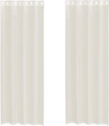 vidaXL Perdele Voile cu Oelii 2 buc Crem 140x260 cm