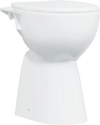 vidaXL Toaletă fără bord 7 cm înălțime suplimentară închidere ușoară ceramică albă