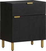 vidaXL Noptieră, negru, 50x33x60 cm, lemn prelucrat