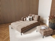 Sezlong tapitat Bali velvet/picioare negre – L185 x l102 x h75