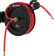 HOMCOM Tambur de furtun de grădină montat pe perete, retragere automată, presiune apă 20 bar, furtun apă 15+1 m, metal | Aosom Romania