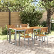 vidaXL Set de Masă în Grădină 5 Piese din Lemn Solid de Acacia și Metal