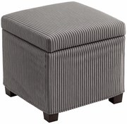 HOMCOM Cutie puf depozitare 30 L cu capac detașabil, puf ottoman cube umplutură din catifea groasă, 40 x 40 x 40 cm, gri | Aosom Romania