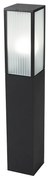 Lampă inteligentă de exterior neagră cu sticlă canelată 80 cm incl. WiFi A60 - Charlois