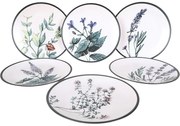 Set de 6 farfurii întinse din gresie ceramică Herbal 25 cm