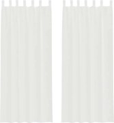 vidaXL Perdele Voile cu Bucle 2 buc Alb 140x260 cm