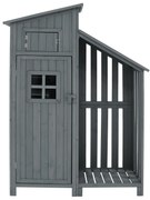 Dulap de grădină cu 2 rafturi, magazie de unelte cu spațiu de depozitare mare, 124L x 46P x 174Î cm, Gri