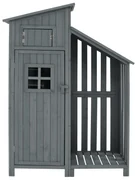 Dulap de grădină cu 2 rafturi, magazie de unelte cu spațiu de depozitare mare, 124L x 46P x 174Î cm, Gri