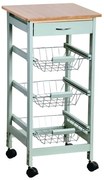 Kesper 25813 Cărucior de bucătărie cu blat delucru, 77 x 36 x 36 cm