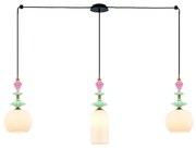 Lustra cu 3 pendule cu elemente ceramice si sticla Mahala