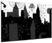 Tablou - Oraș cu inscripții și modele (90x60 cm)