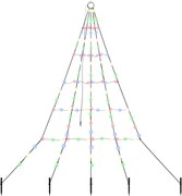 vidaXL Brad de Crăciun LED cu țevi de prindere în pământ 182 cm Metal