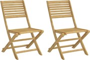 vidaXL Scaune grădină pliante 2 buc. 48,5x61,5x87 cm lemn masiv acacia