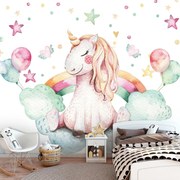 Fototapet - Unicorn și norii (254x184 cm)