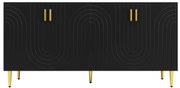 Comodă elegantă cu design unic cu valuri, Negru | Aosom Romania