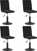 vidaXL Scaune de masă pivotante, 4 buc., negru, catifea