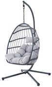 Autronic Fotoliu suspendat, metal, polyrattan,gri, AZ-V 1269GREY