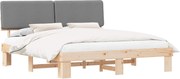 vidaXL Cadru de pat cu tăblie tapițată Gri deschis 180 x 200 cm