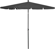 vidaXL Umbrelă de grădină cu stâlp, antracit, 210x140 cm