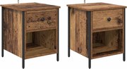vidaXL Dulap de noapte 2 pcs Lemn vechi 40 x 42 x 50 cm Lemn compozit