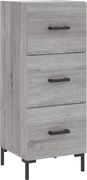 vidaXL Servantă, gri sonoma, 34,5x34x90 cm, lemn compozit