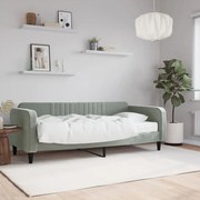vidaXL Pat de zi cu saltea, gri deschis, 90x200 cm, catifea