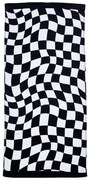 Prosop de plajă alb-negru din bumbac 76x160 cm Checkerboard – Catherine Lansfield