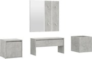 vidaXL Set de mobilier pentru hol, gri beton, lemn prelucrat