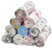 New Baby Scutece din bumbac cu imprimeu Standard, 60 x 80 cm, set 10 buc.