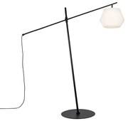 Lampa de podea de design pentru exterior neagra cu abajur alb IP44 - Robbert
