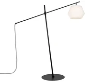 Lampa de podea de design pentru exterior neagra cu abajur alb IP44 - Robbert