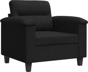 vidaXL Fotoliu canapea, negru, 60 cm, textil microfibră