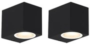 Set de 2 Aplice Moderne Negre IP44 - Baleno