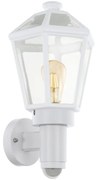 Eglo 79288 - Aplica de exterior MONSELICE cu senzor, 1xE27, 28W, 230V, IP44, alb
